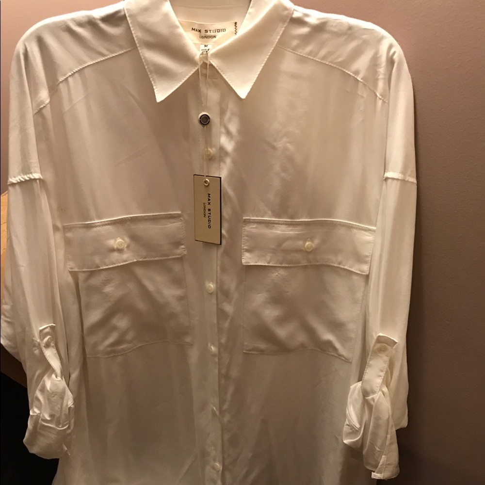 Ivory max studio blouse with buttons